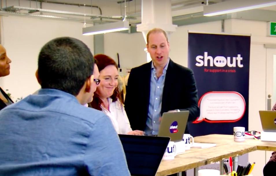 Prince William Helps Promote UK's Crisis Text Line "Shout"